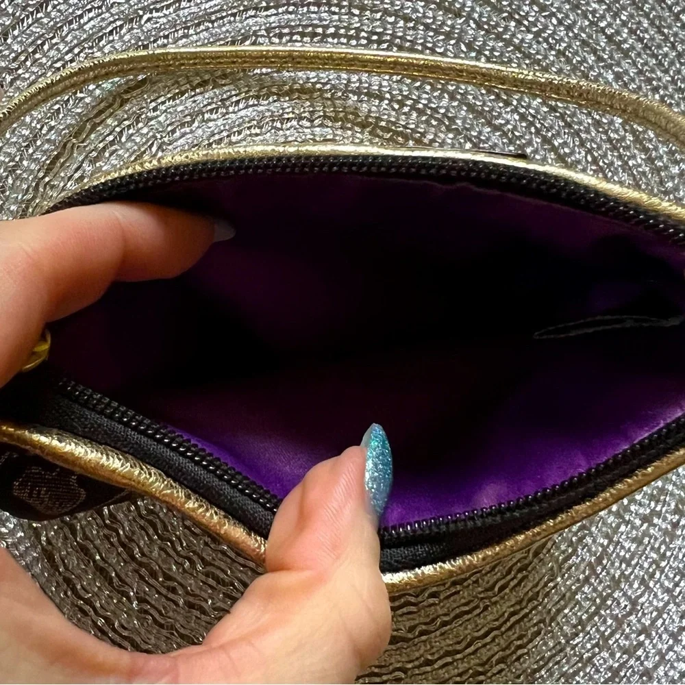 Coach Poppy Black and Gold Wristlet